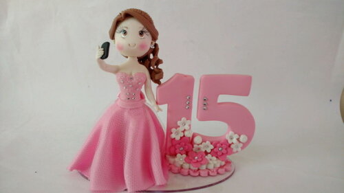 Debutante 15 Anos topo de bolo Biscuit