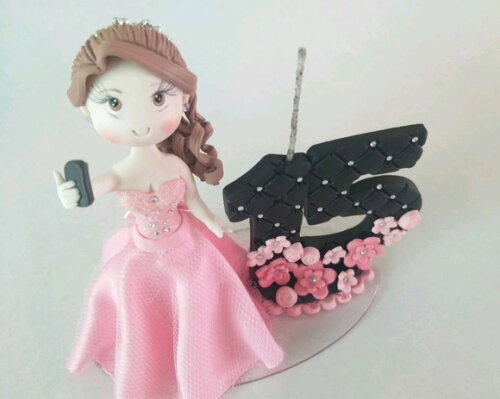 Debutante Topo de bolo 15 Anos em Biscuit