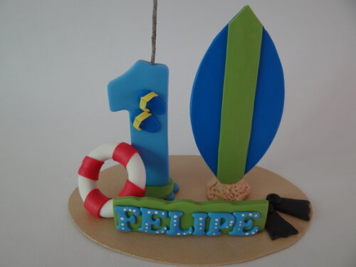 Mini topo de bolo Surf