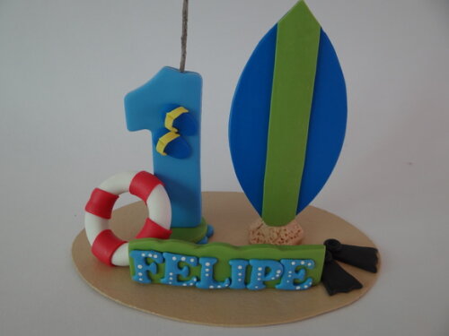 Mini topo de bolo Surf