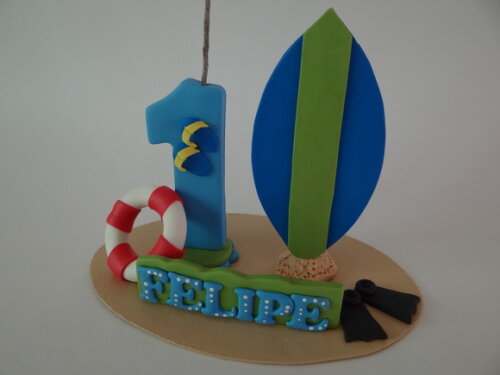 Mini topo de bolo Surf