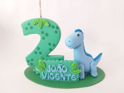 Topo de bolo Biscuit Dinossauro