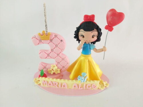 Topo de Bolo Branca de Neve