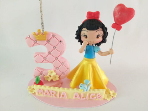 Topo de Bolo Branca de Neve