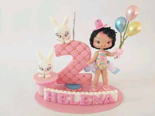 Topo de bolo Circo Rosa