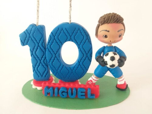 Topo de Bolo Futebol com 2 Números