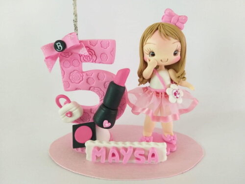 Topo de Bolo Menina Barbie