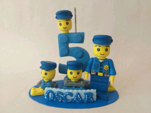 Topo de bolo Lego Policial