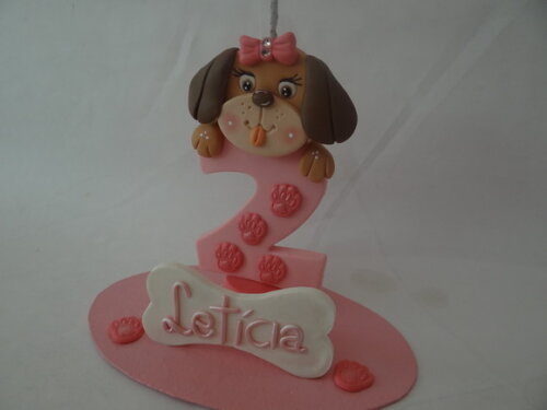 Vela topo de bolo Cachorrinho
