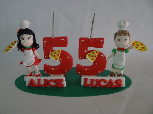 Vela Topo de bolo Festa da Pizza