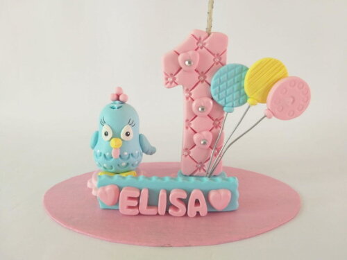 Vela Topo De Bolo Galinha Rosa