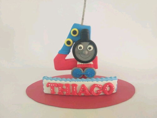 Vela Topo De Bolo Personalizado Em Biscuit