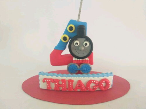 Vela Topo De Bolo Personalizado Em Biscuit