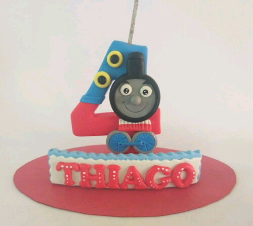 Vela Topo De Bolo Personalizado Em Biscuit