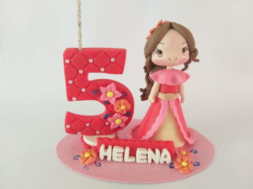 Vela Topo De Bolo Princesa