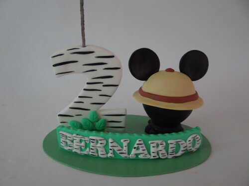 Vela Topo De Bolo Ratinho Safari