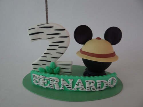 Vela Topo De Bolo Ratinho Safari