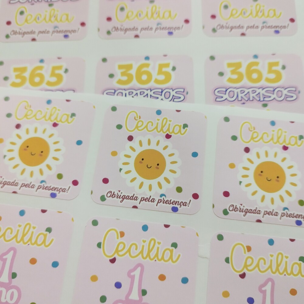 Adesivo Personalizado 365 SORRISOS - 30 unidades