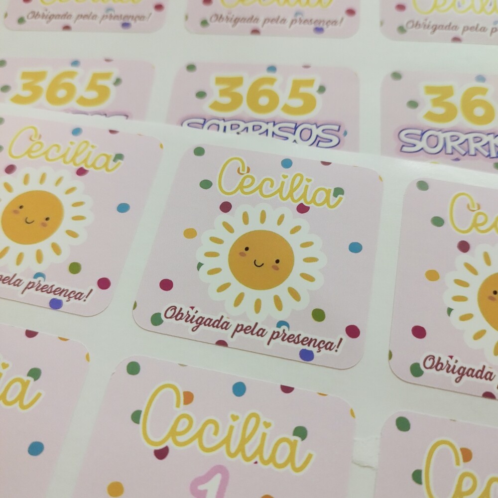 Adesivo Personalizado 365 SORRISOS - 30 unidades