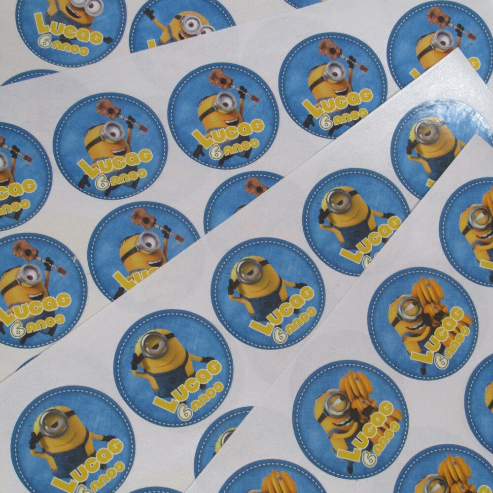 Adesivo Minions 5 cm - 30 unidades