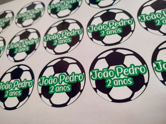 Adesivo Bola de Futebol - 30 Unidades