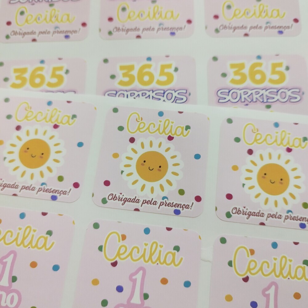 Adesivo Personalizado 365 SORRISOS - 60 unidades