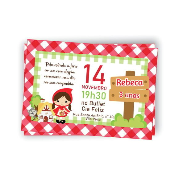 Convite Digital Chapéuzinho Vermelho