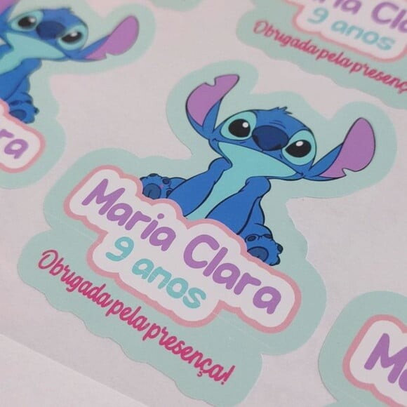 Adesivo Lilo e Stitch 9cm - 40 Unidades
