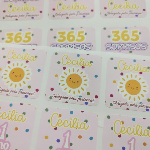 Adesivo Personalizado 365 SORRISOS - 30 unidades