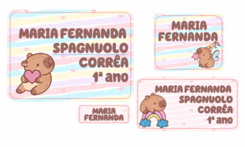Adesivo Escolar Capivara - 200 Etiquetas