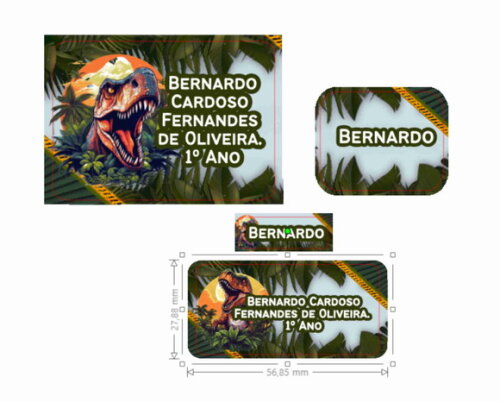 Adesivo Escolar Dinossauros - 200 Etiquetas