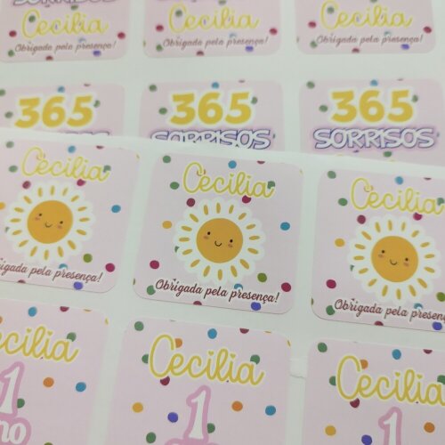 Adesivo Personalizado 365 SORRISOS - 60 unidades