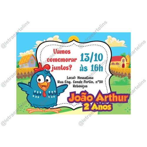 Convite Digital Galinha Pintadinha Unisex