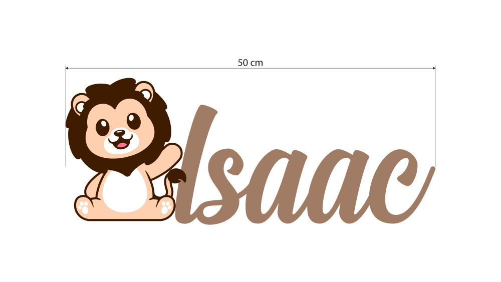 Nome Decorativo de Parede Personalizado com Personagem ou Animal 