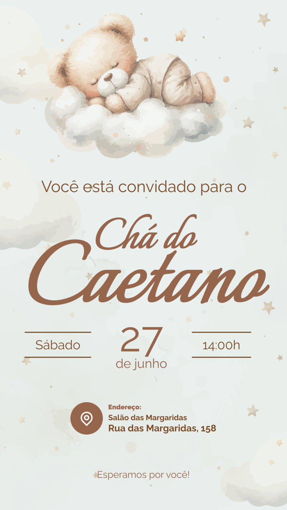 Convite Digital Chá de Bebê Menino + Convite 10x15 para Impress