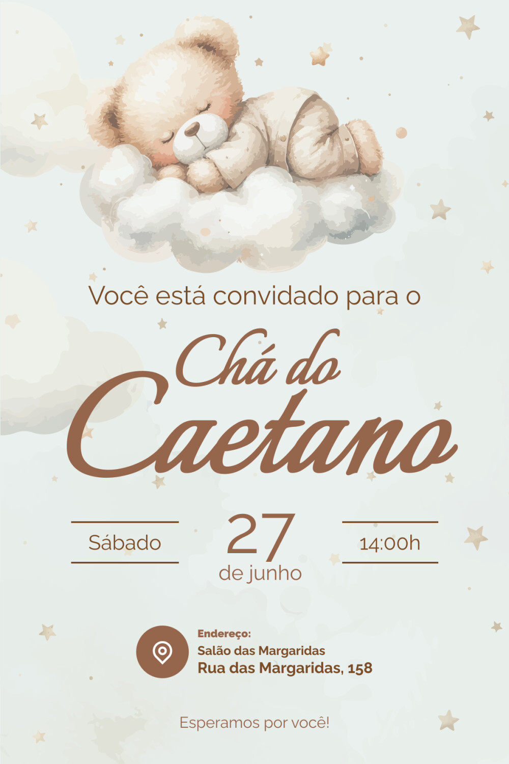 Convite Digital Chá de Bebê Menino + Convite 10x15 para Impress