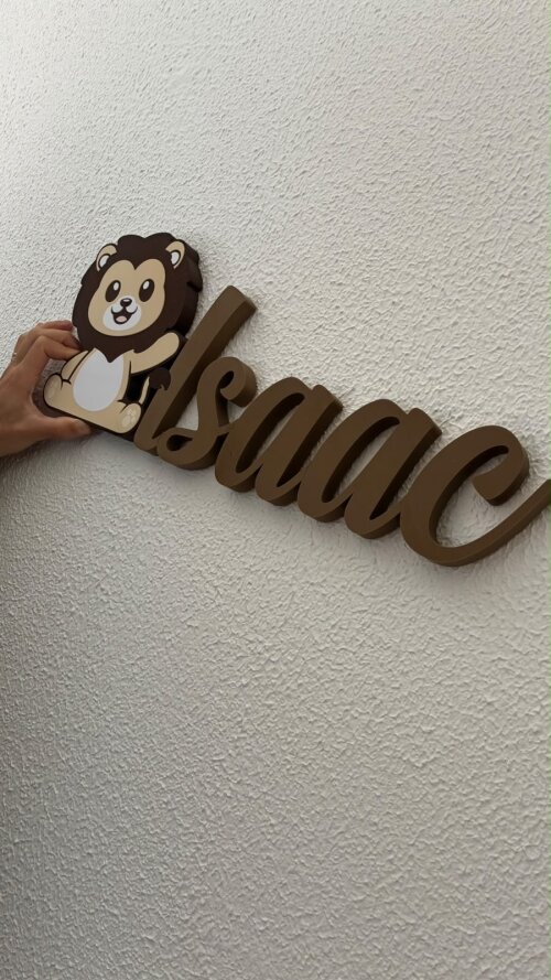 Nome Decorativo de Parede Personalizado com Personagem ou Animal 