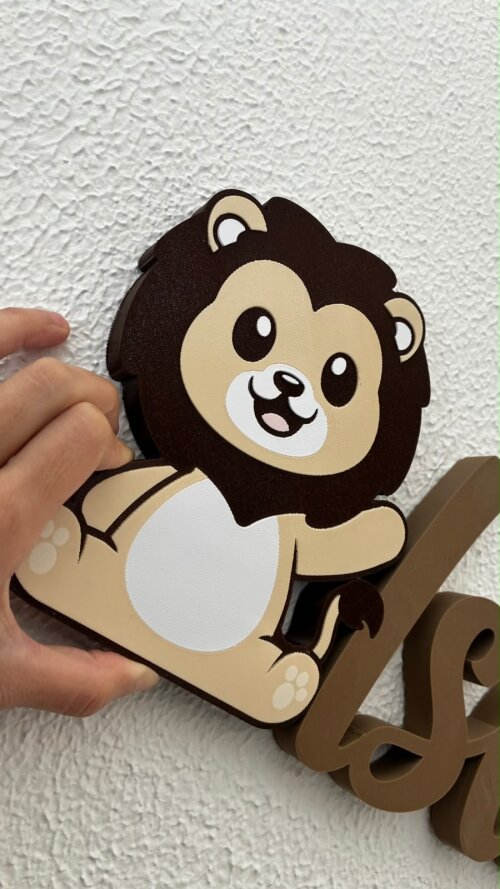Nome Decorativo de Parede Personalizado com Personagem ou Animal 