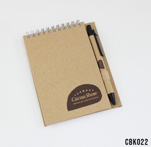 50 Blocos de Anotações com Caneta - Kraft - Personalizados