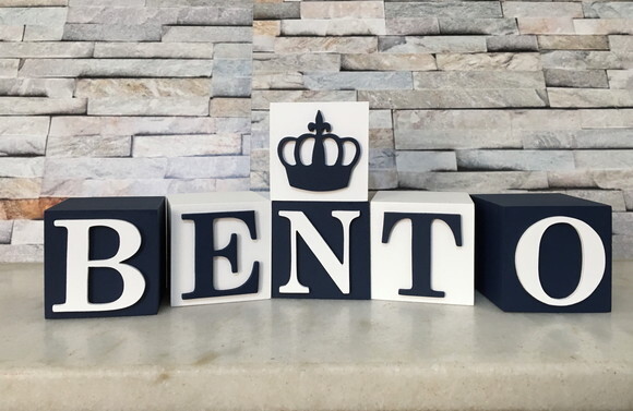 Cubos com Letras em MDF Personalizados para Quarto de Bebê, Fest