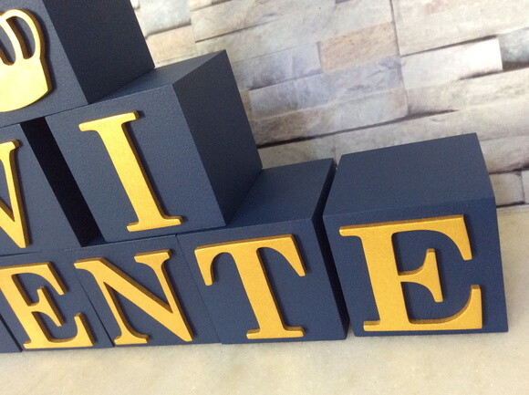 Cubos com Letras em MDF Personalizados para Quarto de Bebê, Fest
