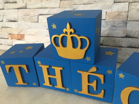 Cubos com Letras em MDF Personalizados para Quarto de Bebê, Fest