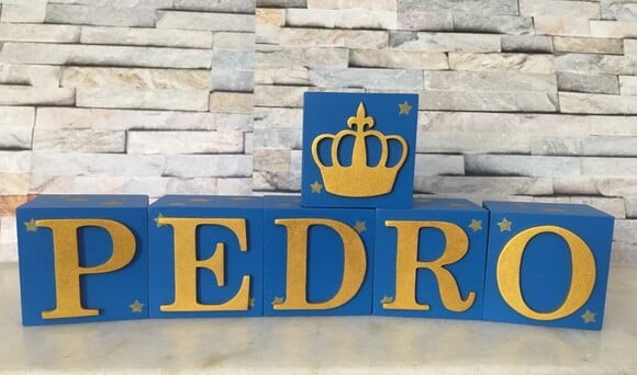 Cubos com Letras em MDF Personalizados para Quarto de Bebê, Fest