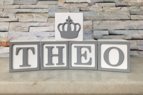 Cubos com Letras em MDF Personalizados para Quarto de Bebê, Festas Infantis ou Maternidade - Tema Pequeno Príncipe