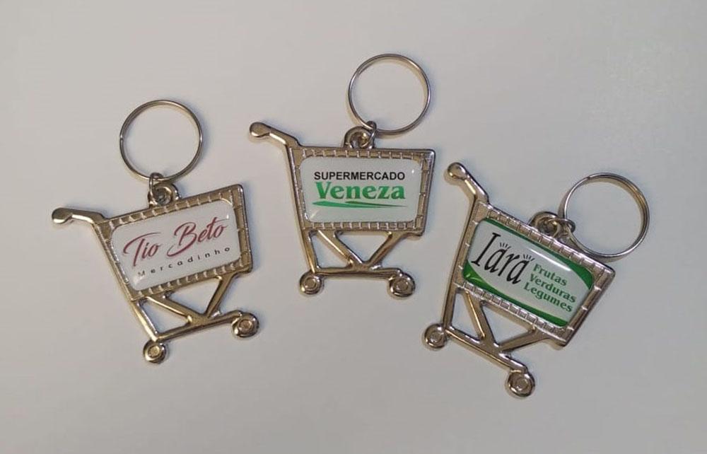 Chaveiro Carrinho de Compras Personalizado