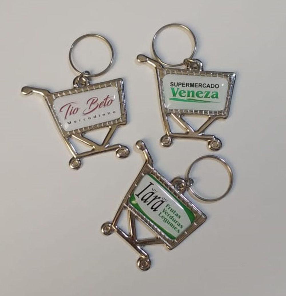 Chaveiro Carrinho de Compras Personalizado