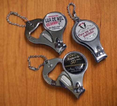 Chaveiro Personalizado Cortador de Unha e Abridor para Empresas, 