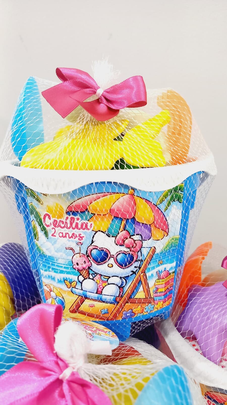 Balde de Praia Personalizado Hello Kitty
