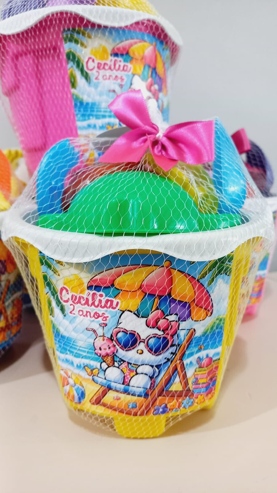 Balde de Praia Personalizado Hello Kitty