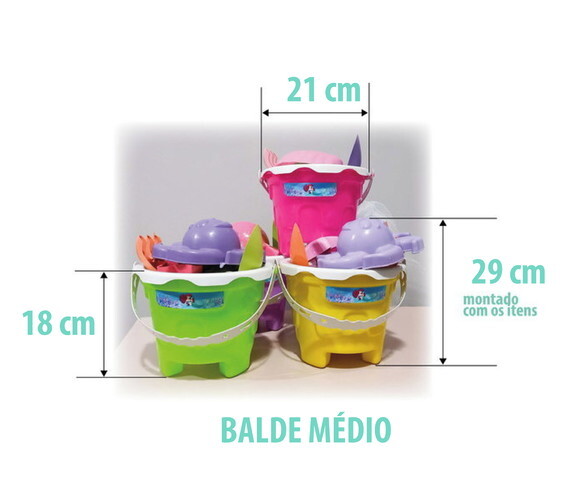 Balde de Praia Médio Personalizado Barbie